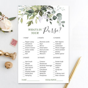 Elegant Eucalyptus Greenery Bridal Shower Game