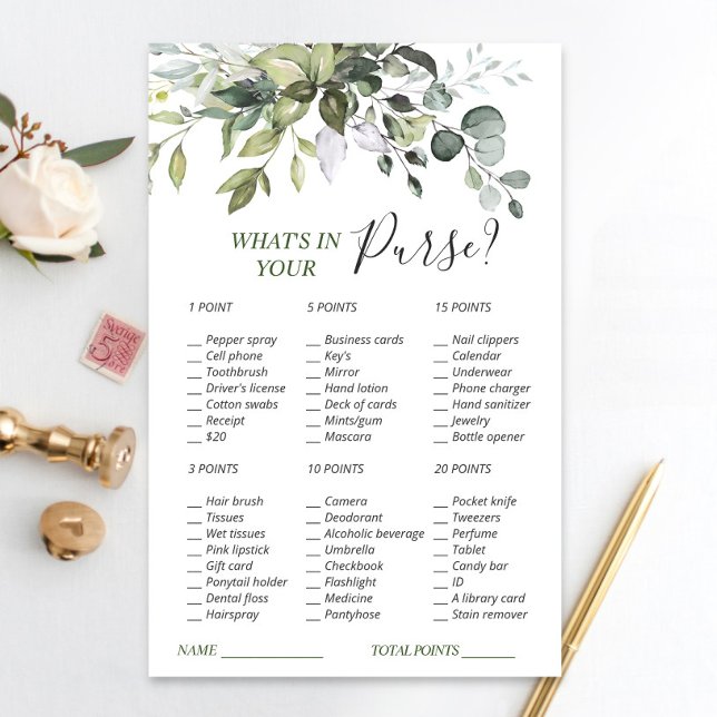 Elegant Eucalyptus Greenery Bridal Shower Game (Creator Uploaded)