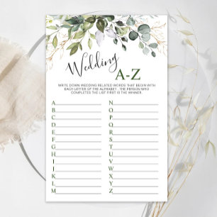 Elegant Eucalyptus Greenery Bridal Shower Game