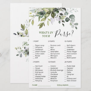 Elegant Eucalyptus Greenery Bridal Shower Game