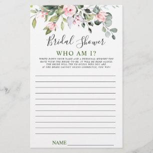 Elegant Eucalyptus Greenery Bridal Shower Game