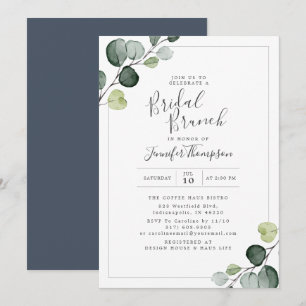 Elegant Eucalyptus Greenery Bridal Shower Invitation