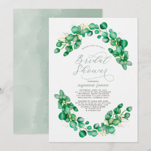 Elegant Eucalyptus Greenery Bridal Shower Invitation