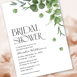 Elegant Eucalyptus Greenery Bridal Shower Invite