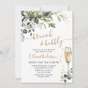 Elegant Eucalyptus Greenery Brunch & Bubbly Invitation