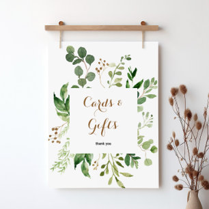 Elegant Eucalyptus Greenery Cards and Gifts Sign