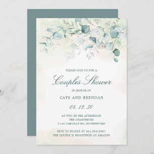 Elegant Eucalyptus Greenery Couples Shower Invitation