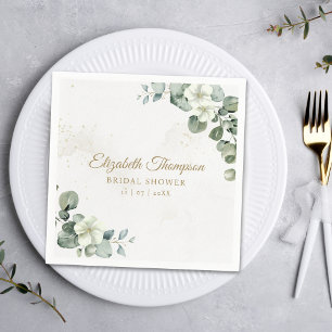 Elegant Eucalyptus Greenery Elegant Bridal Shower Napkin