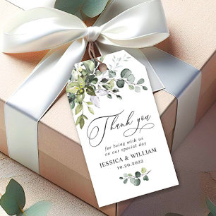 Elegant Eucalyptus Greenery Favour Thank You Gift  Tags