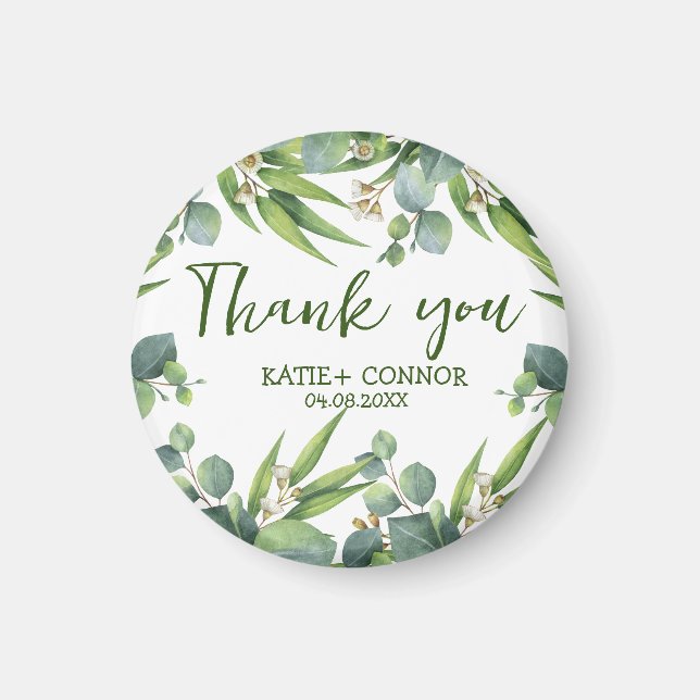 Elegant Eucalyptus Greenery Favour Thank You Magnet (Front)