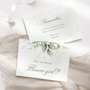 Elegant Eucalyptus Greenery Flower Girl Proposal Invitation