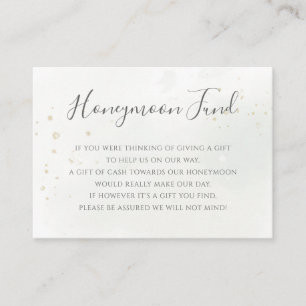 Elegant Eucalyptus Greenery Gold Honeymoon Fund Enclosure Card