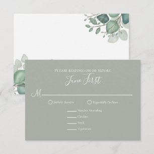 Elegant Eucalyptus Greenery Leaves Foliage RSVP Card