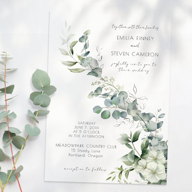 Elegant Eucalyptus Greenery Leaves Invitation (Creator Uploaded)