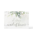 Elegant Eucalyptus Greenery Maid Of Honour Proposa