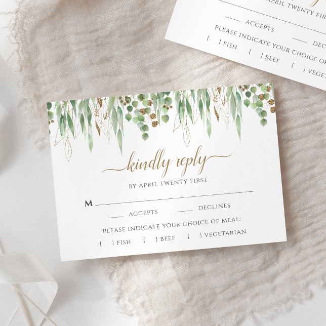 Elegant Eucalyptus Greenery Meal Options RSVP Card (Creator Uploaded)