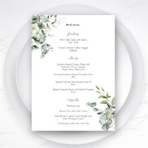 Elegant Eucalyptus Greenery Menu