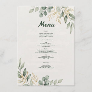 Elegant Eucalyptus Greenery Menu card personalise