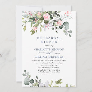 Elegant Eucalyptus Greenery Rehearsal Dinner Invit Invitation