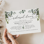 Elegant Eucalyptus Greenery Rehearsal Dinner Invitation<br><div class="desc">This elegant Boho Greenery collection features mixed watercolor greenery leaves paired with a classy serif & delicate sans font in black,  with a monogram on the back. Matching items available.</div>
