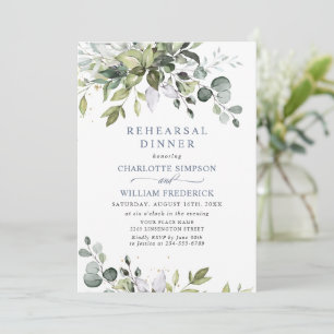 Elegant Eucalyptus Greenery Rehearsal Dinner Invitation