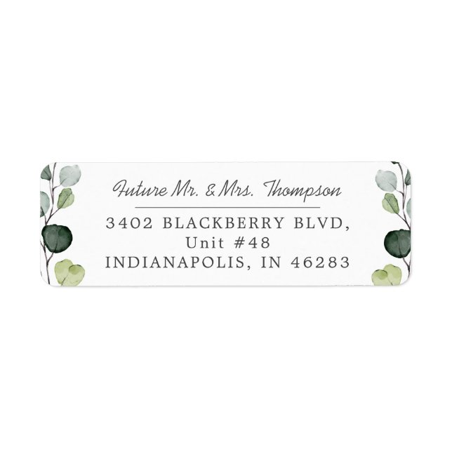 Elegant Eucalyptus Greenery Return Address (Front)