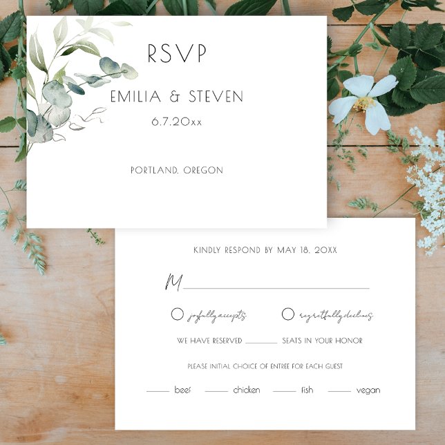 Elegant Eucalyptus Greenery RSVP Card (Creator Uploaded)