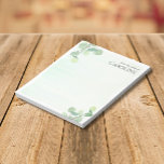 Elegant Eucalyptus Greenery Watercolor Notepad<br><div class="desc">This design features pretty painted, watercolor eucalyptus branches on a painted light green background. Click the customise button for more flexibility in modifying the text. Variations of this design, different paper types, as well as coordinating products are available in our shop, zazzle.com/store/doodlelulu. Contact us if you need this design applied...</div>