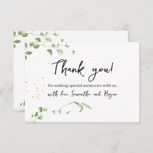 Elegant Eucalyptus Greenery Watercolor Thank You Card