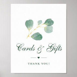 Elegant Eucalyptus Greenery Wedding Cards & Gifts Poster