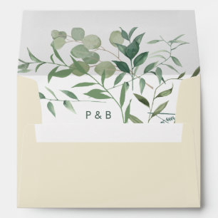 Elegant Eucalyptus Greenery Wedding Envelope