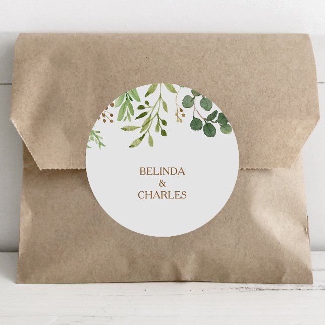 Elegant Eucalyptus Greenery Wedding Envelope Seals (Creator Uploaded)