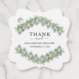 Elegant Eucalyptus Greenery Wedding Favor Tags