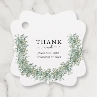 Elegant Eucalyptus Greenery Wedding Favour Tags