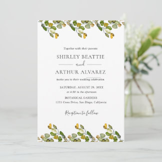 Elegant Eucalyptus Greenery Wedding Invitation