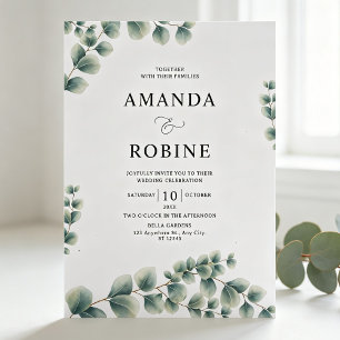 Elegant Eucalyptus Greenery Wedding Invitation
