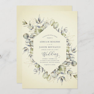 Elegant Eucalyptus Greenery Wedding Invitation  