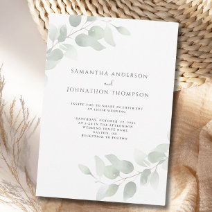 Elegant Eucalyptus Greenery Wedding Invitation