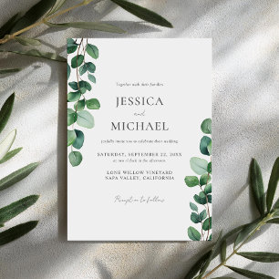 Elegant Eucalyptus Greenery Wedding Invitation