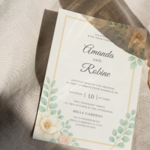 Elegant Eucalyptus Greenery Wedding Invitation
