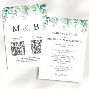 Elegant Eucalyptus Greenery Wedding Invitation