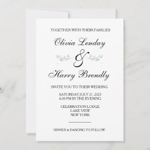 Elegant Eucalyptus Greenery Wedding Invitation