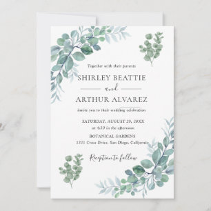 Elegant Eucalyptus Greenery Wedding Invitation