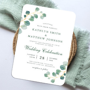 Elegant Eucalyptus Greenery Wedding Invitation Magnet