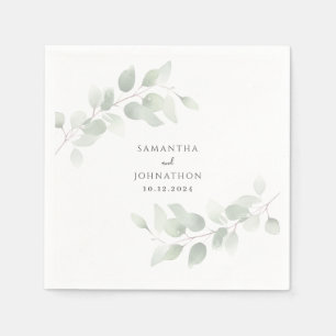 Elegant Eucalyptus Greenery Wedding  Napkin