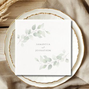 Elegant Eucalyptus Greenery Wedding  Napkin