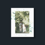 Elegant Eucalyptus Greenery Wedding Photo Canvas Print<br><div class="desc">Elegant botanical gallery wrapped canvas featuring your favourite wedding photo framed with eucalyptus leaves and greenery with a hint of blue and speckles of faux gold glitter over a pastel watercolor wash. Above are your names in script and below is the city, state and date. A simple, rustic design that...</div>
