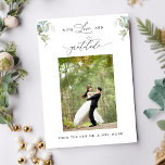 Elegant Eucalyptus Greenery Wedding Photo  Thank You Card<br><div class="desc">Send your thank yous with this beautiful "With Love and Gratitude" photo thank you card. Design with delicate watercolor Eucalyptus greenery details and beautiful modern handwritten calligraphy elements. Part of our "MInimal and Graceful Eucalyptus Wedding" collection,  with coordinating products including matching envelopes,  envelope address labels,  and seals.</div>