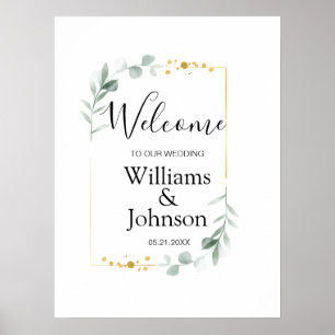 Elegant eucalyptus greenery wedding poster