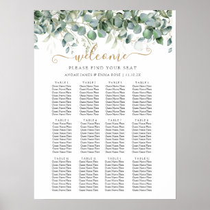 Elegant Eucalyptus Greenery Wedding Poster